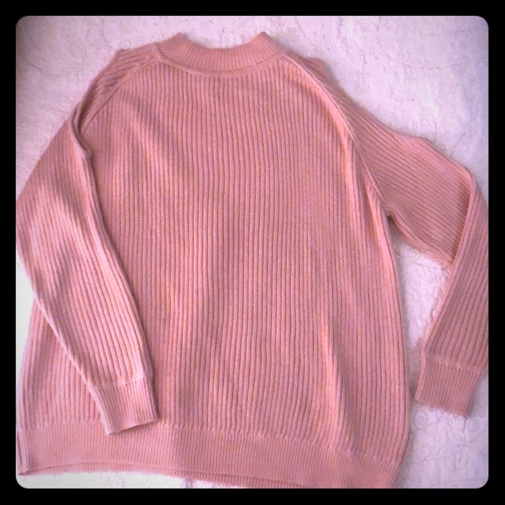 Blush pink cold shoulder sweater size Large